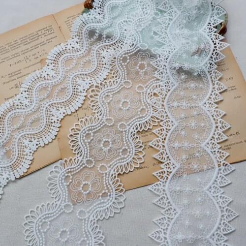 Mesh yarn milk silk embroidery water-soluble edge lace high-end decorative lace fabric shoulder strap belt accessories
