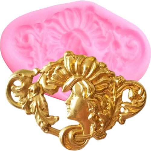 Goddess Silicone Mold Scroll Leaves Border Fondant Molds Cupcake Topper DIY Cake Decorating Tools Candy Chocolate Gumpaste Mould