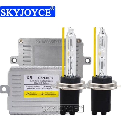 SKYJOYCE 12V 55W H7 Canbus HID Xenon Kit Original DLT X5 Error Free Ballast 5500K H1 H3 H8 H11 9012 D2H Car Headlight Fog Light