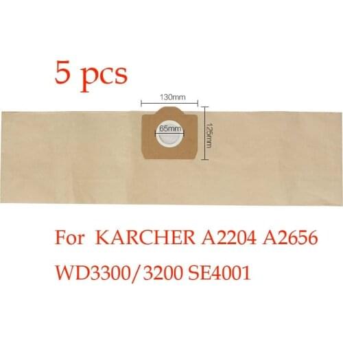 5pcs Replacement KARCHER vacuum cleaner A2204 A2656 WD3300/3200 SE4001 dust bag vacuum cleaner bag paper bag