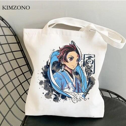 Demon Slayer Kimetsu No Yaiba shopping bag tote recycle bag shopping bolsas de tela bag jute bolsas ecologicas sacola cabas