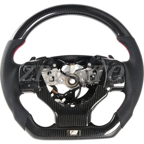 For Lexus is250 is300 ES CT Crown Toyota customized Carbon Fiber LED steering wheel replacement with Perforated Leather