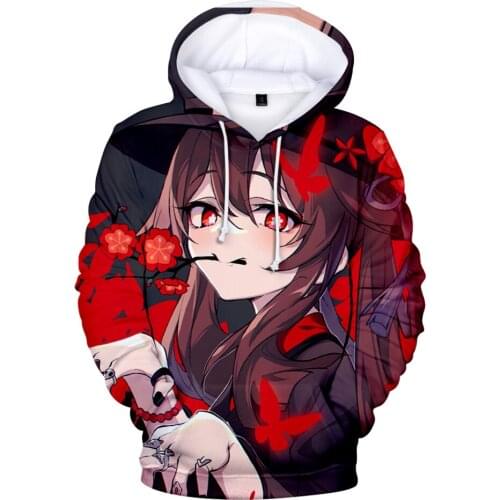 2021 Game Genshin Impact Hu Tao Hoodies Sweatshirts Men Woman Hip hop Hooded New Casual Street Pullovers Tracksuit Clothing