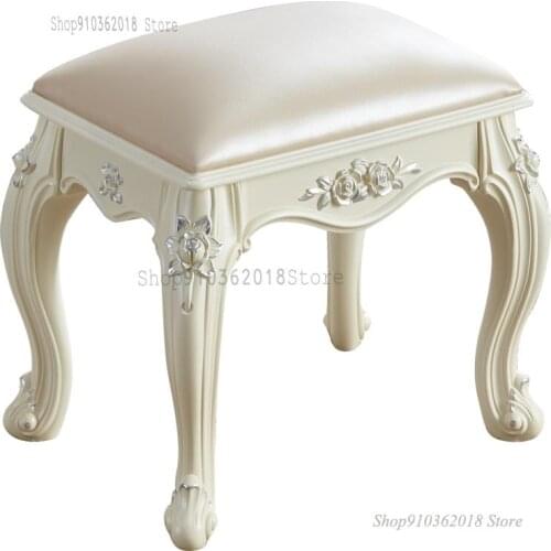 European-american Dressing Table Stool Makeup Stool Soft Bag Small Square Stool Household Chair Princess Bedroom Nail Stool Guzh