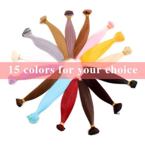 BJD Hair For Dolls DIY Doll Accessories Wigs Straight Hair High-Temperature Toys For Girls 17*100cm Tress For Dolls Hair tresses