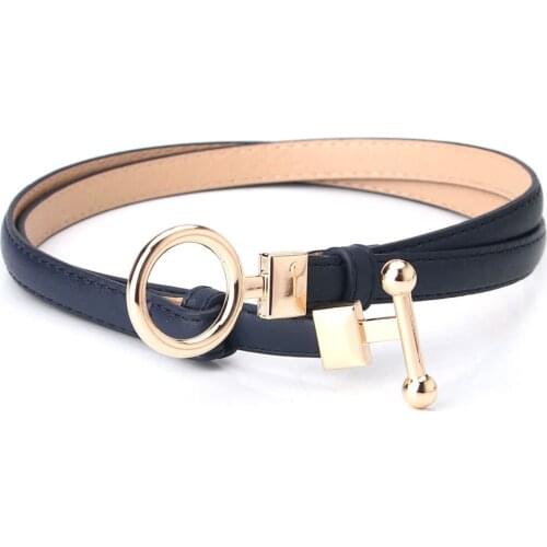 Women belt fashion metal buckle adjustable thin leather Cummerbunds strap ladies dress sweater corset decorative belt accessory