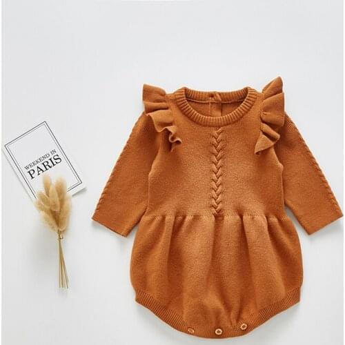 Winter romper girls clothes warm long sleeve knitted jumpsuit for girls costumes clothes toddler baby onesie children barboteuse