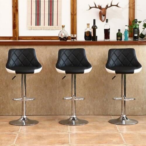 2pcs Kitchen Bar Chair Adjustable Leather Chair Stools Swivel Bar Chair Lifting Rotating High Pedal Dining Chair HWC