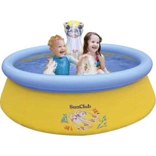 3 Layer Laminated PVC Wall Inflatable Pool 121 Gal (457L) Inflatable Sea Swimming Pool Sliding Sprinkler Water Toy Kids Gift