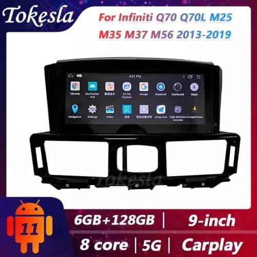Tokesla Car Radio 10.25 inch For Infiniti Q70 Q70L M25 M35 M37 M56 Android video 2 din Central Multimedia Player GPS Navigation