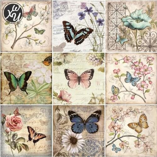 Butterfly Diamond Art Painting Diamond Mosaic Cross Stitch Kits Diamond Painting Retro Vintage Drills Accessories for Home Decor