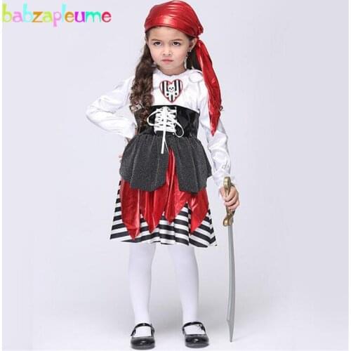 Babzapleume Brand Halloween Gift Baby Girls Clothes Dance Party Pirate Cosplay Costume 3Pcs/Set Kids Bandage Dress Clothing Y005