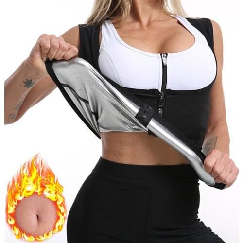 Women Sauna Vest Sweating Body Shaper Silver Make Hot Abdomen Fat Burn Waist Trainers Corset Fitness Slimming Tank Tops S-5XL