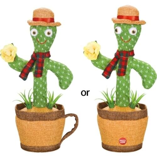 Electronic Cactus Toy Shake Dancing Singing Battery Version Mimicking Toys Funny Early Education Toy for Children