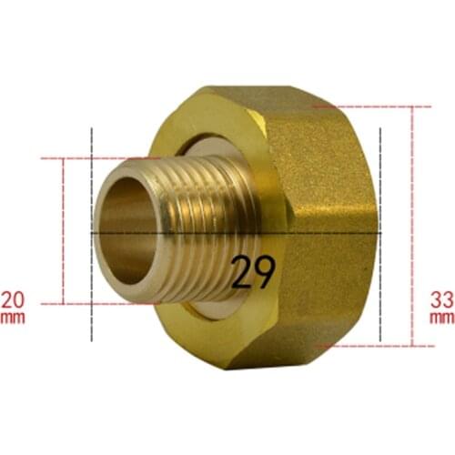 1" BSP Female To 1/2" BSP Male Short Inter Hex Brass Union Pipe Fitting Water Gas Oil For Water Meter