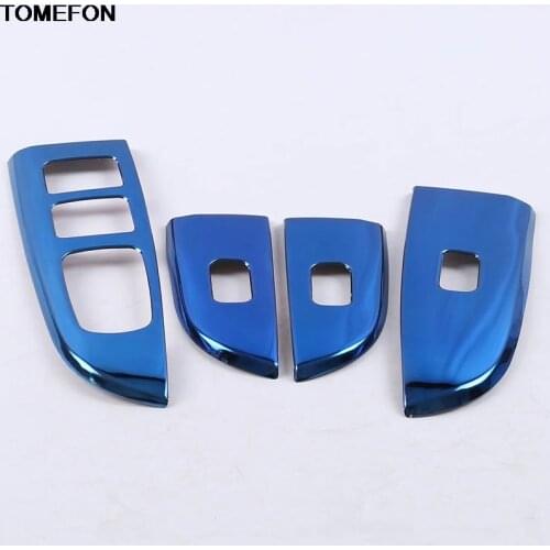 For Kia Rio 4 Sedan 2018 2019 Stainless Steel Window Lift Switch Button Door Armrest Panel Frame Cover Trim Interior Accessories