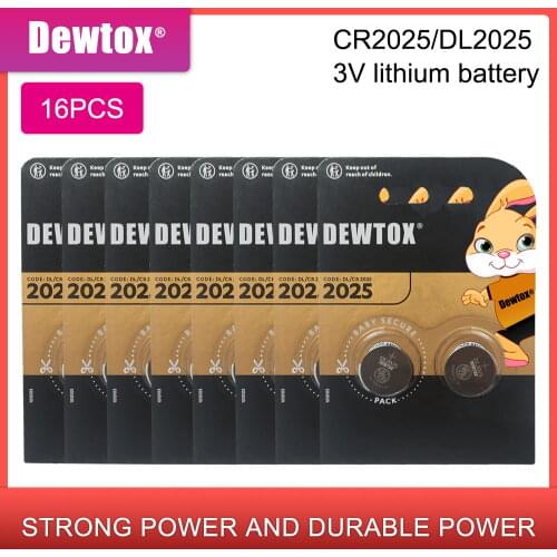 16Pcs 3V Button Coin Cell Lithium Battery for DURACELL CR2025 LM2025 BR2025 DL2025 KCR2025 For Main Board Remote Control Toy