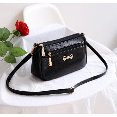 2020 Summer New Middle-aged Women Single Shoulder Bag Female Fashion Mobile Phone Bag Large Capacity Multi-zip Cross body Bag