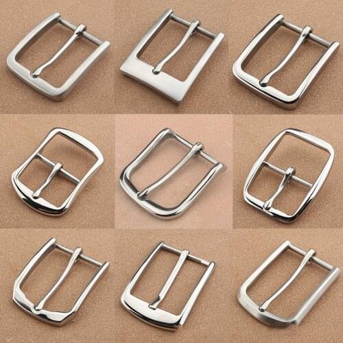 Meetee 1pc ID35mm/ID40mm Solid Stainless Steel Belt Buckle Smooth Pin Buckles Trouser Belt Clip LeatherCrafts Band Hook Head