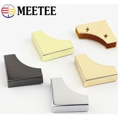 Meetee10Pcs 21/30mm Metal Bag Corner Protector Wrapping Angle Buckle Notebook Edge Banding Clasp DIY Decoration End Clip Buckles