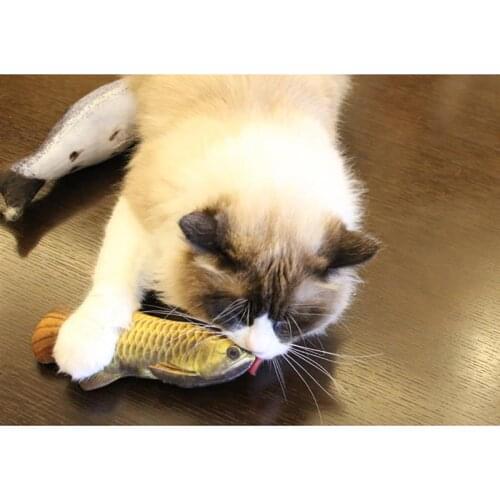 Pet Soft Plush 3D Fish Shape Cat Toy Interactive Gifts Fish Catnip Toys Stuffed Pillow Doll Simulation Fish Playing Toy
