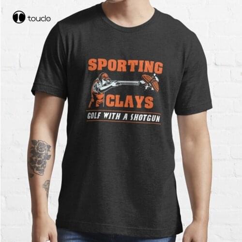 New Sporting Clays Golf With A Shotgun -Skeet Trap Clay Shooting T-Shirt Cotton Tee Shirt S-5XL