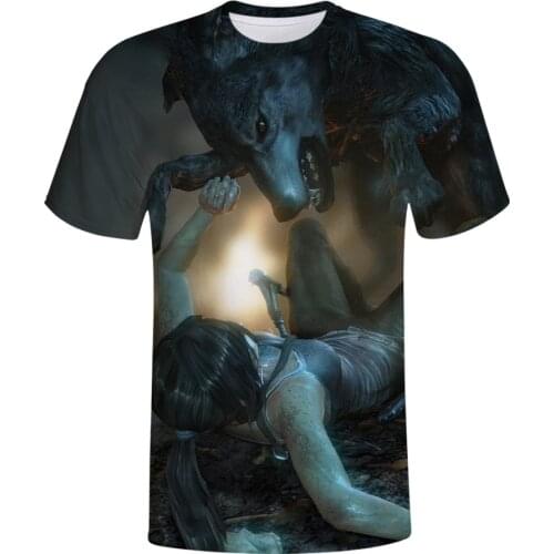 The Latest Tomb Raider 3D Printing Fashion Trend, Comfortable And Casual Mens And Womens T-Shirt O-Neck
