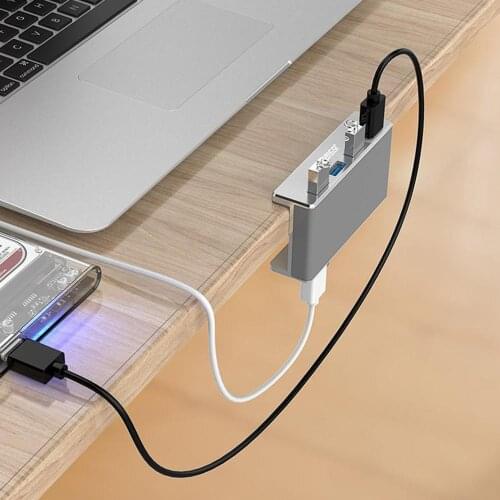 New 4 Ports USB 3.0 Orico Charging Hub Aluminum Alloy Professional Clip-type HUB Portable Size Travel Station For Desktop Laptop