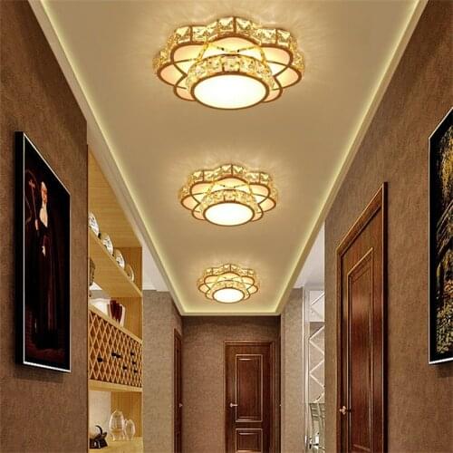 New Led Aisle Ceiling Lamp Smart Crystal Flower Living Room Lamp Round Dining Room Wedding Room Bedroom Creative Modern Simple