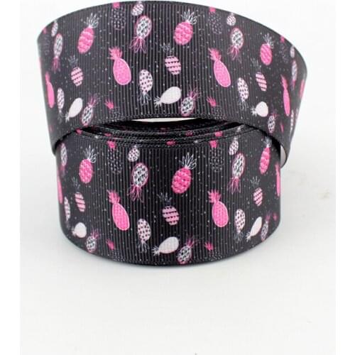 Lovely 22mm 25mm 38mm cartoon Noble black printed polyester white grosgrain ribbon 25 yards DIY handmade kids ribbons