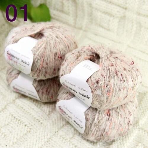 Sale 4ballsX50gr Luxury Fluffy Soft NEW MOHAIR Shawls Hand Knit Crochet Yarn Ivory 825-01-4