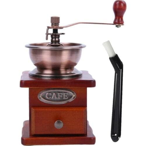 Manual Hand Coffee Bean Grinder Stainless Burr Ceramic Core With Cleaning Brush