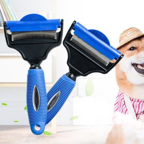 Pet Brush Dog Cleaning Brush Open Knots Pet Comb Puppy Dual-use Turning Comb Straight Curved Dog Hair Brush Pet Grooming Remover