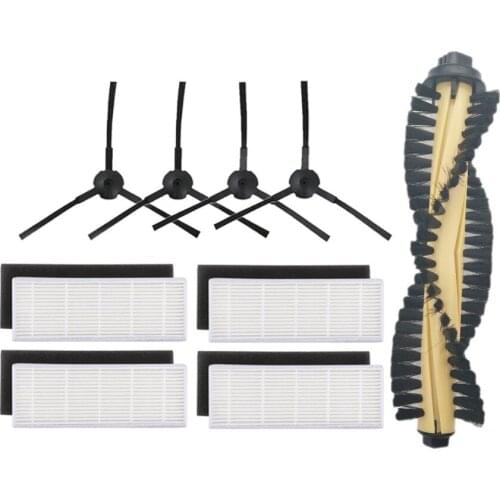13pcs/lot Main brush & Side brush & Hepa filter replacements for ilife A4 T4 X432 X430 X431 Vacuum cleaner filter accessories