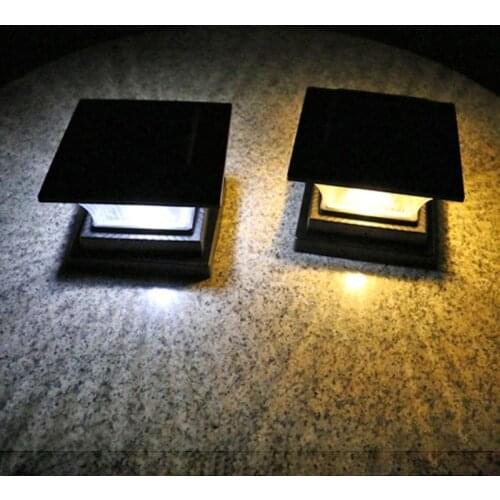 Solar Power LED Pillar Lamp Outdoor Garden Fence Lamp Yard Post Cap Lights