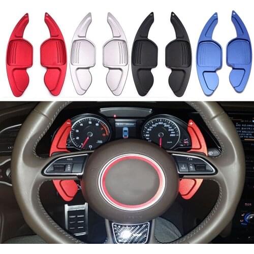 1 Pair Aluminum Car Steering Wheel Shift Paddle Shifter Extended For AUDI A3 S3 A4 S4 B8 A5 S5 A6 S6 A8 R8 S8 Q3 Q5 Q7 TT DSG