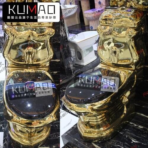 European-style palace golden toilet retro hotel color toilet embossed split toilet color gold creative toilet