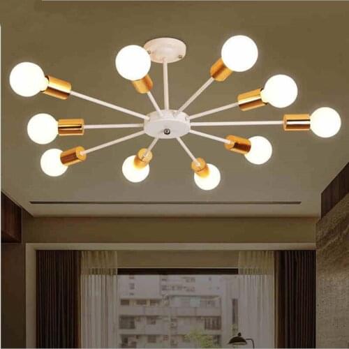 E27 Light Vintage Industrial Edison 6/8 /10 Chandelier Fixture Black White Not Included Bulb Led Ceiling Light