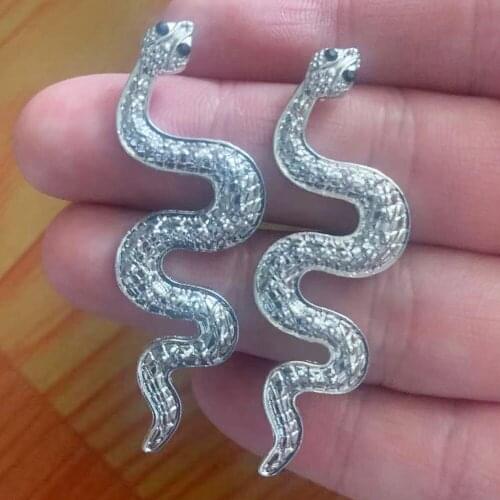 Yayi Punk Coiled Snake Earings Rings for Women Gold Silver Colore Dance Party Special Girl Gifts Personality Jewelry