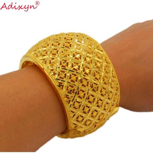 Adixyn Ball Shape Gold Bangle&Bracelet for Women Gold Color HiP hop Bangle Jewelry Dubai Middle east Bridal Weeding Gifts N01041