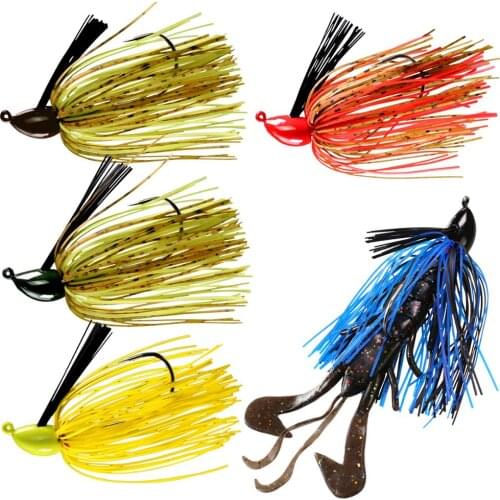 1Pcs/3pcs Jig Fishing Lure 16g Artificial Bait Mixed Colour Skirt Rubber Fishing Jigs Bait Head Swim Jig Fishing Lures For Bass