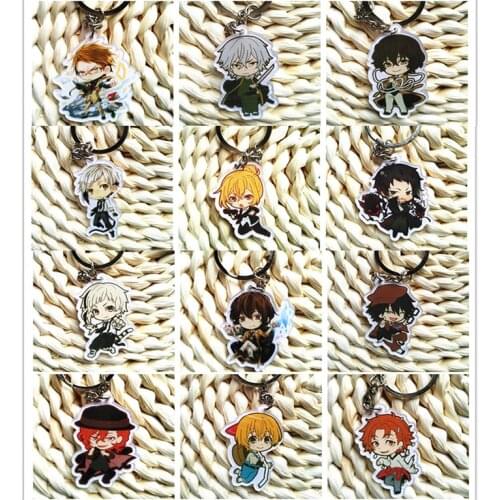 1pcs Amazing keychain Bungo Stray Dogs Nakajima Atsushi Osamu Dazai Cute Pendant Keyrings Keychain Portachiavi