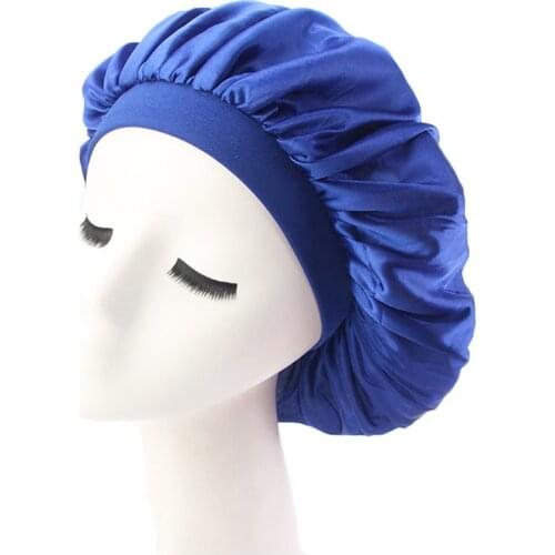 High Quality 1PC Polyester Nightcap Double-Side Elastic Headwear Sleep Hat Home Women Head Wrap Tool