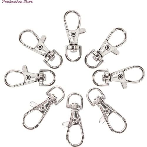 10Pcs Swivel Lobster New Clasp Clips Key Hook Key Ring Keychain Split Findings Clasps For Keychains Making 35mm