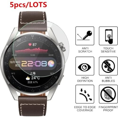 5Pack for Huawei Watch 3 Pro Tempered Glass Screen Protector Scratch Smartwatch Protective Glass
