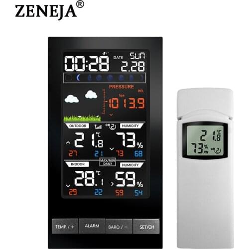 Wireless Weather Station 1 Channel Outdoor Digital Thermometer mmHg Barometer Hygrometer Weather Forecast Alarm Clock Dew Point