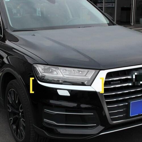 Loyalty for Audi Q7 2016 2017 2018 Front Headlight Lamp Lid Eyebrows Cover Trim Decoration Silver Car Accessories Auto Styling