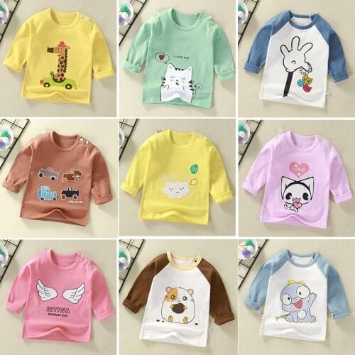 Children Boys Girls T-Shirt Cartoon Print Autumn Toddler Kids Tops Clothes