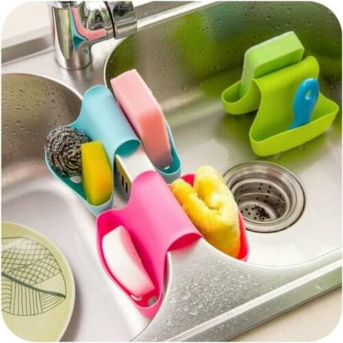 Double Sink Caddy Saddle Style Kitchen Organizer Storage Sponge Color Random