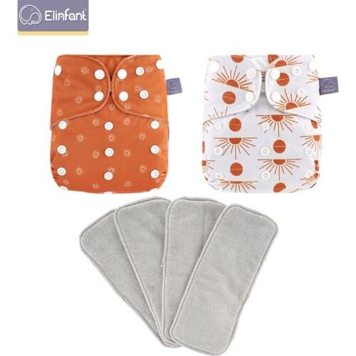 Elinfant New Pattern Washable Suede Cloth Inner Diaper Adjustable Baby Reusable Pocket Cloth Diapers